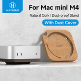 Hagibis Desktop Stand for Mac mini M4/M4 Pro 2024 Dustproof Coffee Cork Bracket Base Heat Dissipation Holder Cooling Accessories