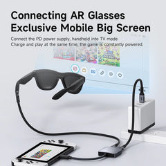 Hagibis AR Glasses Adapter USB C to Glasses and Charging Converter USB-C Hub Charge and Play For Switch Rokid/Xreal/RayNeo Air