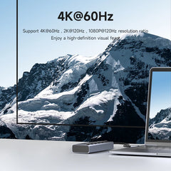 Hagibis USB C HUB Type-C Individual On/Off Switches Docking Station with 100W PD 4K HDMI-Compatible RJ45 for Laptops Macbook Pro