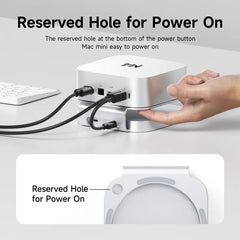 Hagibis USB C Hub with M.2 SSD Enclosure for Mac Mini M4/M4 Pro Stand Type-C Docking Station SSD Case USB3.2 Gen2 SD4.0 TF4.0