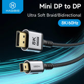 Hagibis Mini DisplayPort to DisplayPort 1.4 Cable Bi-Directional Mini DP to DP 8K@60Hz 4K@240Hz Compatible with Thunderbolt 2