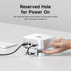 Hagibis USB C Hub with USB4 Hard Drive Enclosure 40Gbps M.2 NVMe SSD Case USB 2.0 for Mac mini M4/M4 Pro Stand Docking Station