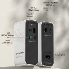 Hagibis 100W GaN Docking Station for Switch ROG Ally Steam Fast Charger 4K Monitor 2.5G Ethernet for Thunderbolt 4/3 Macbook Pro