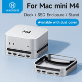 Hagibis USB C Hub with M.2 SSD Enclosure Type-C Docking Station for Mac mini M4/M4 Pro 4K 60Hz USB 3.2 Gen2 SD/TF 4.0 Dock Stand