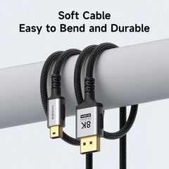 Hagibis Mini DisplayPort to DisplayPort 1.4 Cable Bi-Directional Mini DP to DP 8K@60Hz 4K@240Hz Compatible with Thunderbolt 2