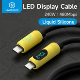 Hagibis USB C to USB C Cable with LED Display Type C Fast Charger Cable PD 240W Charging Cord for iPhone 17 Macbook iPad Pixel