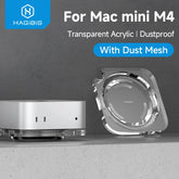 Hagibis Desktop Dustproof Stand for Mac mini M4/M4 Pro Transparent Acrylic Dock Desk Holder Heat Disspation Mount Accessories