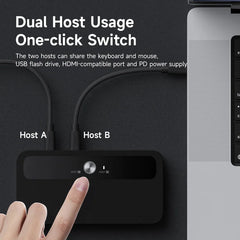 Hagibis USB C KVM Switch 1 Monitor 2 Computers 4K HDMI KVM Switches USB Hub PD for Sharing One Monitor Keyboard Mouse Printer