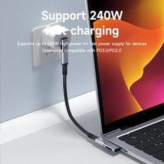 Hagibis 240W USB C to C Adapter 40Gbps 8K 60Hz 90 Degree Converter USB4 Adapter for Thunderbolt 4/3 MacBook iPhone 17 Pro Tablet