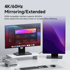 Hagibis USB C Hub with M.2 SSD Enclosure Type-C Docking Station for Mac mini M4/M4 Pro 4K 60Hz USB 3.2 Gen2 SD/TF 4.0 Dock Stand