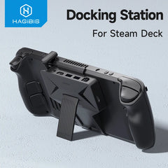 Hagibis 6 in 1 SteamDeck Docking Station Dock Holder OLED Hub USB C to RJ45 4K@60Hz HDMI Fast Charging Base Handheld Accessories