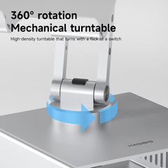 Hagibis Desktop Stand for iPad Pro/Air Mac mini M4/M4 Pro Storage Metal Holder 360° Adjustable Foldable Multifunction Bracket