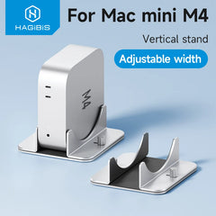 Hagibis Vertical Stand for Mac Mini M4/M4 Pro Aluminum Alloy Laptop Desktop Stand Anti-Slip Adjustable Holder For New Mac mini