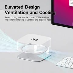 Hagibis Desktop Stand for Mac mini M4/M4 Pro Storage Holder Aluminum Dock Heat Dissipation Bracket Cooling Mount Accessories
