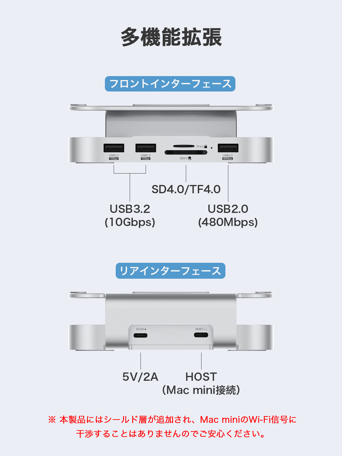 Hagibis Mac Mini M4 SSD Stand Hub Dock with NVMe SSD Case, USB 3.2 Gen 2 Expansion with SD Card Reader for Mac Mini M4