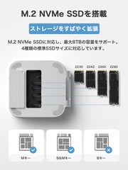 Hagibis Mac Mini M4 SSD Stand Hub Dock with NVMe SSD Case, USB 3.2 Gen 2 Expansion with SD Card Reader for Mac Mini M4