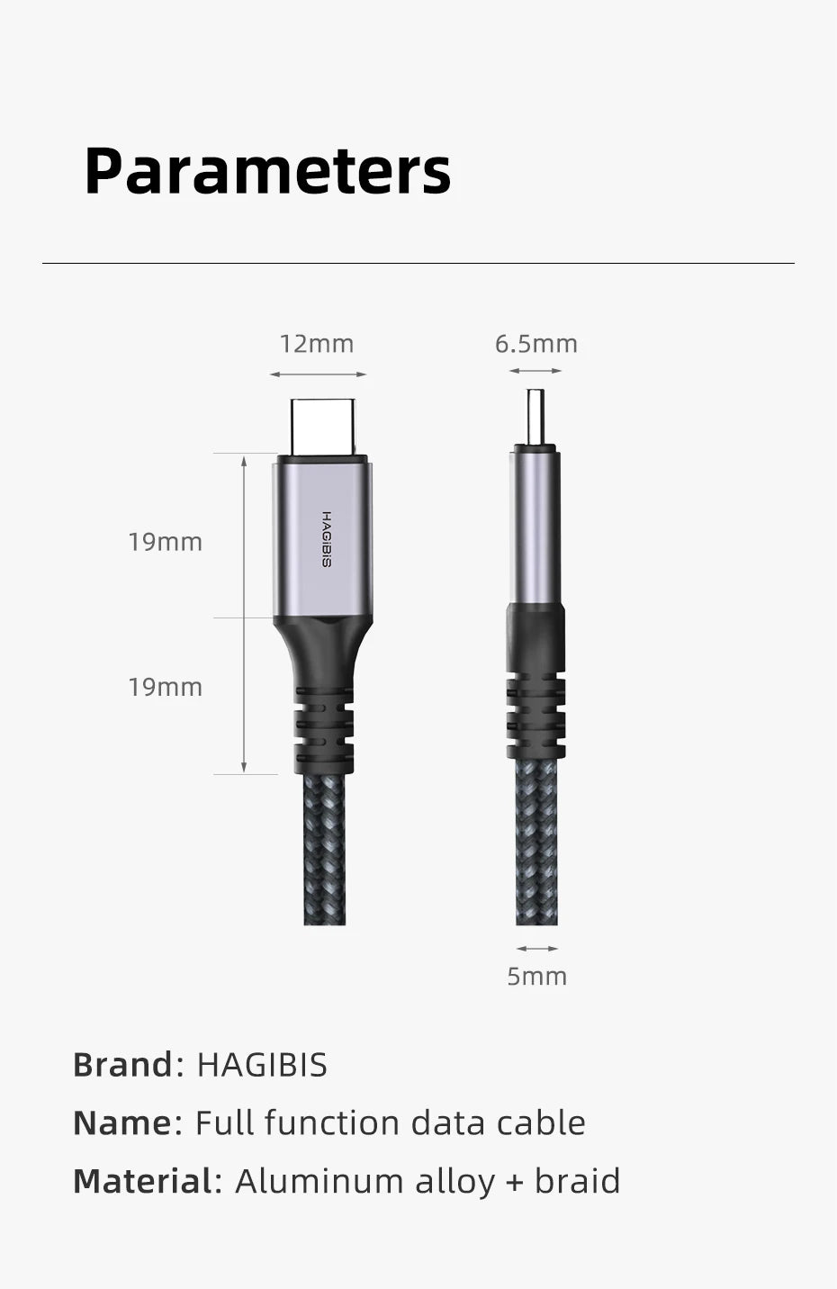 Hagibis USB4 Cable Compatible with Thunderbolt 3/4 5K@60Hz 40Gbps Data Transfer 100W 5A Fast Charging for Macbook Pro iPhone 17