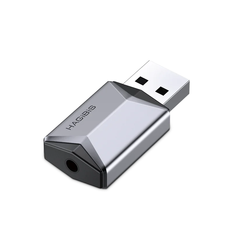 Hagibis 2 in 1 USB Sound Card Portable External 3.5mm Microphone Audio Adapter for PC Laptop PS4/5 Earphone Speaker Windows Mac - Intechlegent