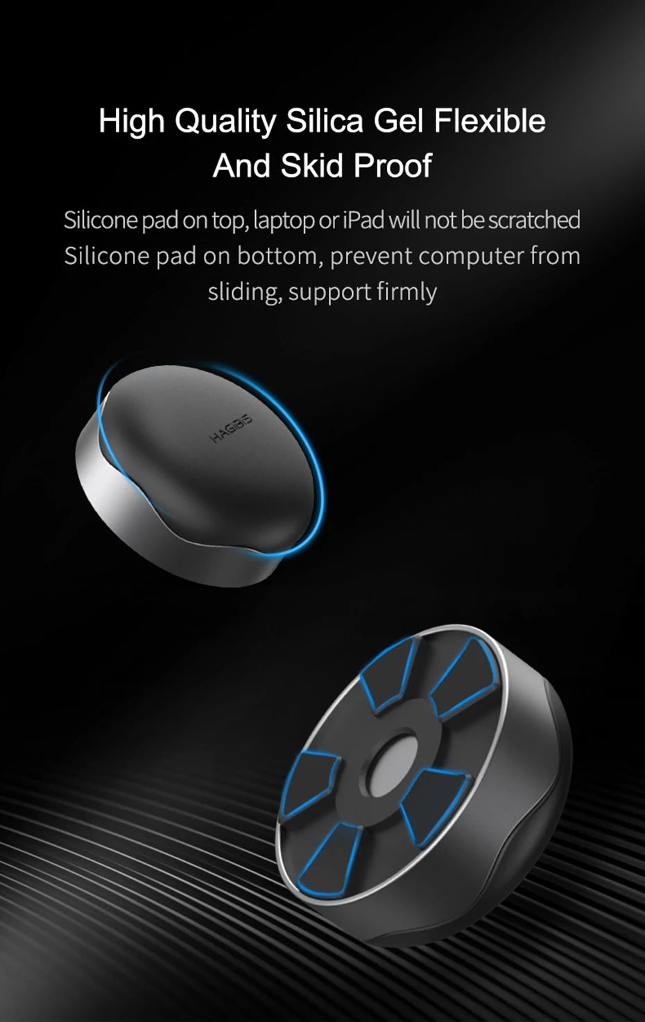 Hagibis Laptop Stand Magnetic Portable Cooling Pad For MacBook Laptop Cool Ball Heat Dissipation Skidproof Pad Cooler Stand