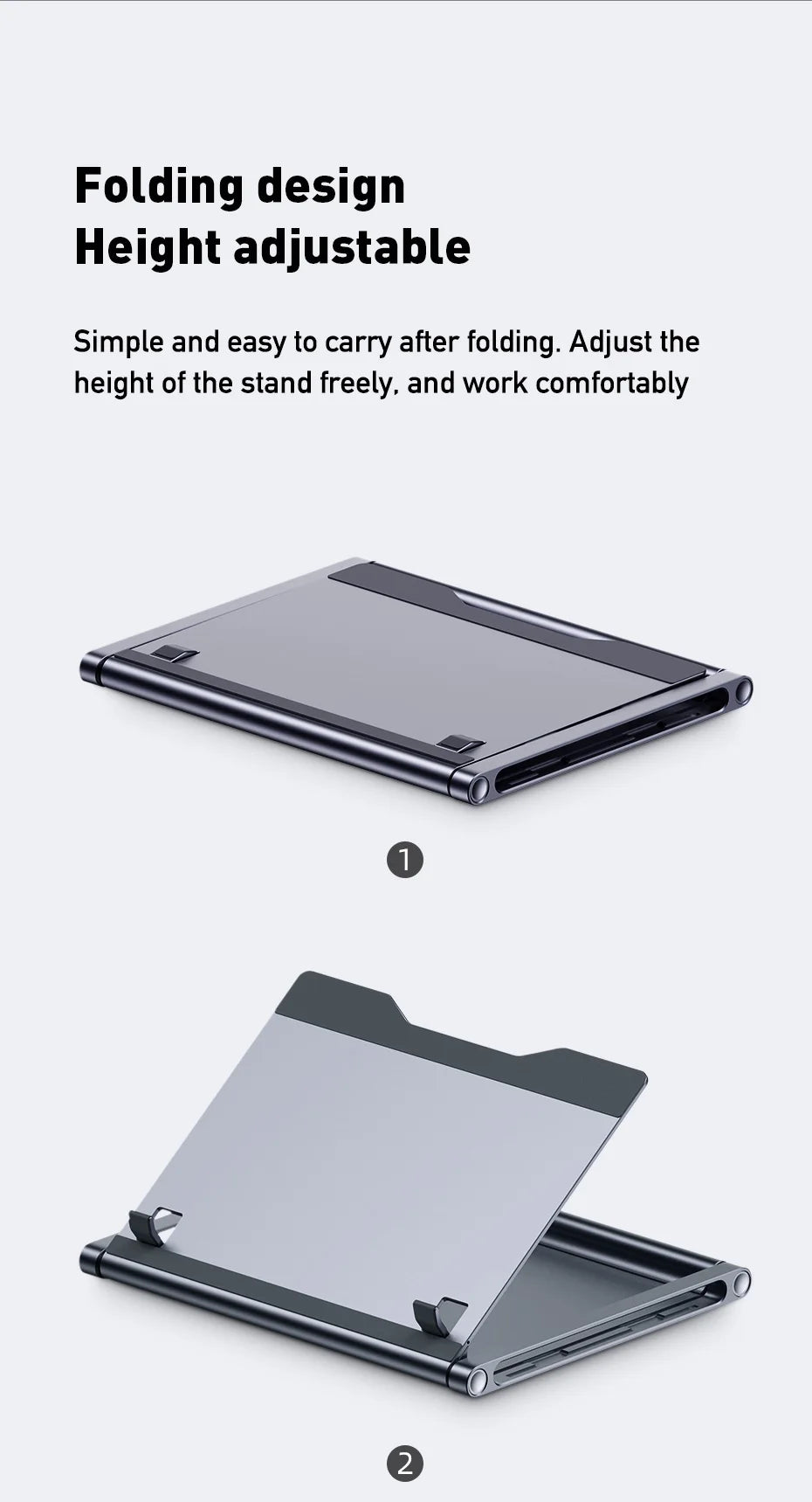 Hagibis Laptop Stand for Desk Ergonomic Aluminum Notebook Riser Adjustable Height Laptop Mount Holder with Hub Docking Station - Intechlegent