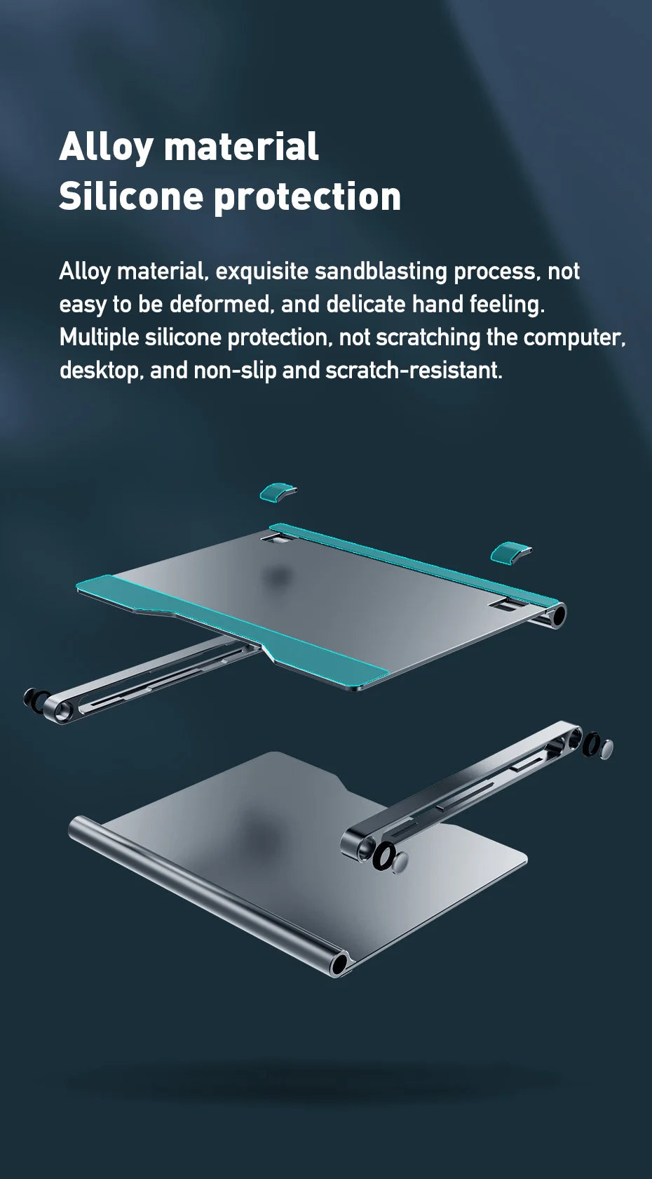Hagibis Laptop Stand for Desk Ergonomic Aluminum Notebook Riser Adjustable Height Laptop Mount Holder with Hub Docking Station - Intechlegent