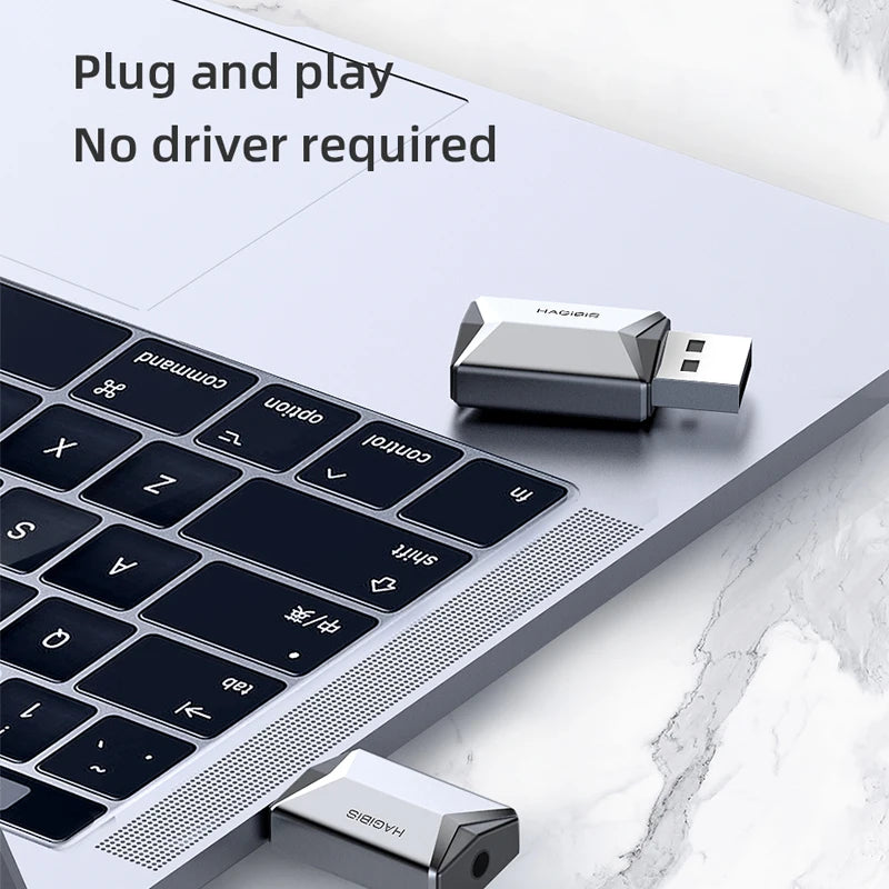 Hagibis 2 in 1 USB Sound Card Portable External 3.5mm Microphone Audio Adapter for PC Laptop PS4/5 Earphone Speaker Windows Mac - Intechlegent