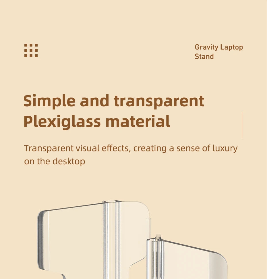 Hagibis  Vertical Laptop Stand For MacBook Pro Air transparent Desktop Gravity Holder Notebook Support for  Surface Book Tablet - Intechlegent