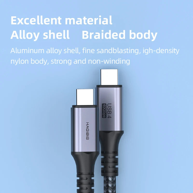 Hagibis USB4 Cable Compatible with Thunderbolt 3/4 5K@60Hz 40Gbps Data Transfer 100W 5A Fast Charging for Macbook Pro iPhone 17