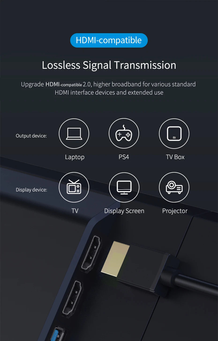 Hagibis HDMI-compatible Extension Cable 4K HDMI-compatible 2.0 male to female extender for Computer/HDTV/Laptop/Projector/PS3/4 - Intechlegent
