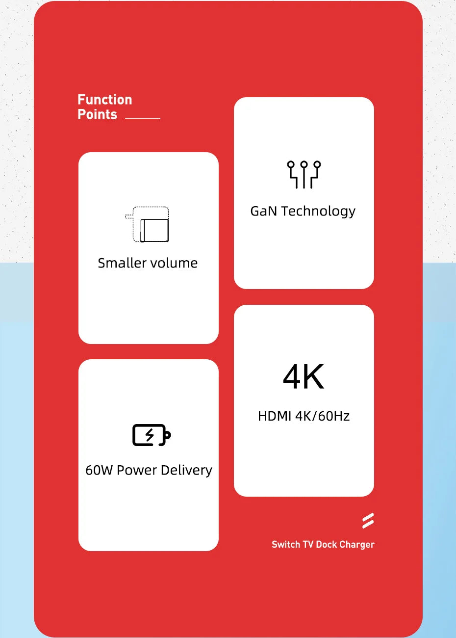 Hagibis Switch Dock for Nintendo Switch GaN fast charger  Portable TV Docking Station 4K HDMI-compatible for Laptops iPad Phone - Intechlegent