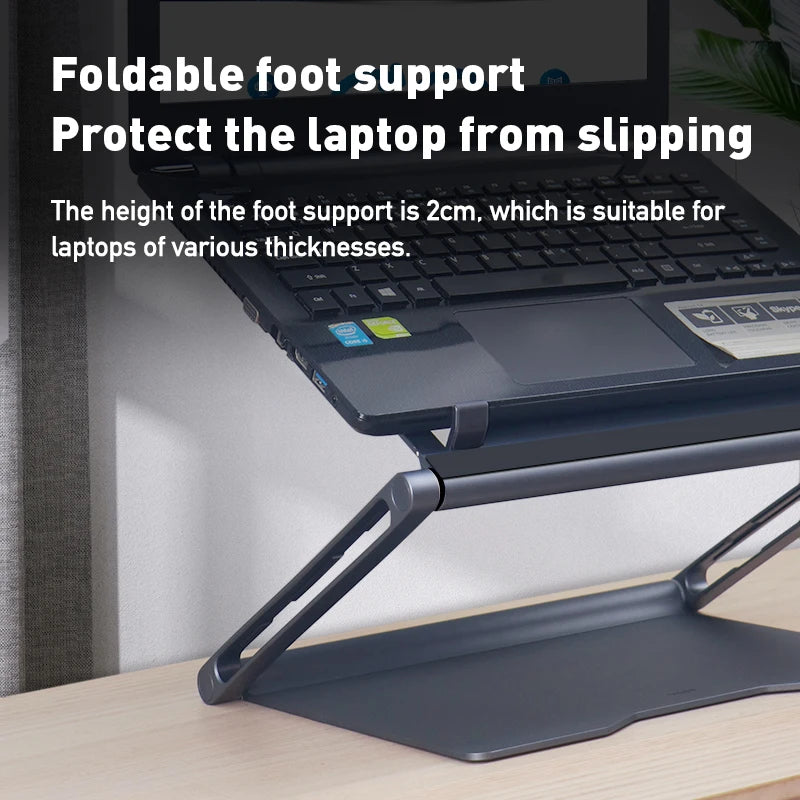 Hagibis Laptop Stand for Desk Ergonomic Aluminum Notebook Riser Adjustable Height Laptop Mount Holder with Hub Docking Station - Intechlegent