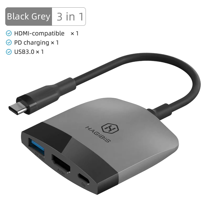 Hagibis Switch Dock TV Dock for Nintendo Switch Portable Docking Station USB C to 4K HDMI-compatible USB 3.0 Hub for Macbook Pro