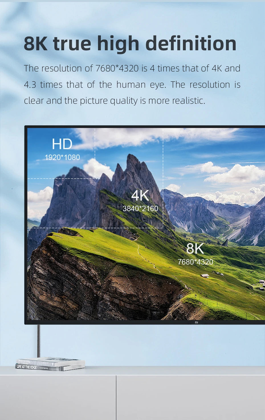 Hagibis HDMI-compatible 2.1 Cable 8K/60Hz 4K/120Hz 48Gbps High Speed Digital Cables 144Hz for HDTVs PS4 Switch XBox Projectors