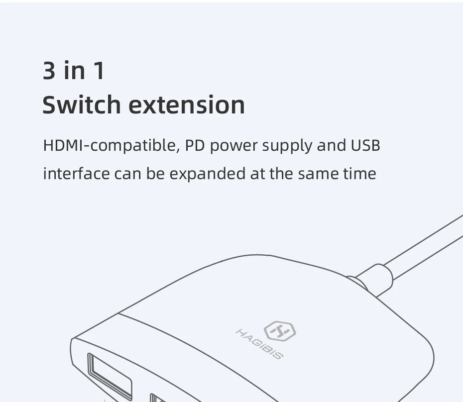 Hagibis Switch Dock TV Dock for Nintendo Switch Portable Docking Station USB C to 4K HDMI-compatible USB 3.0 Hub for Macbook Pro