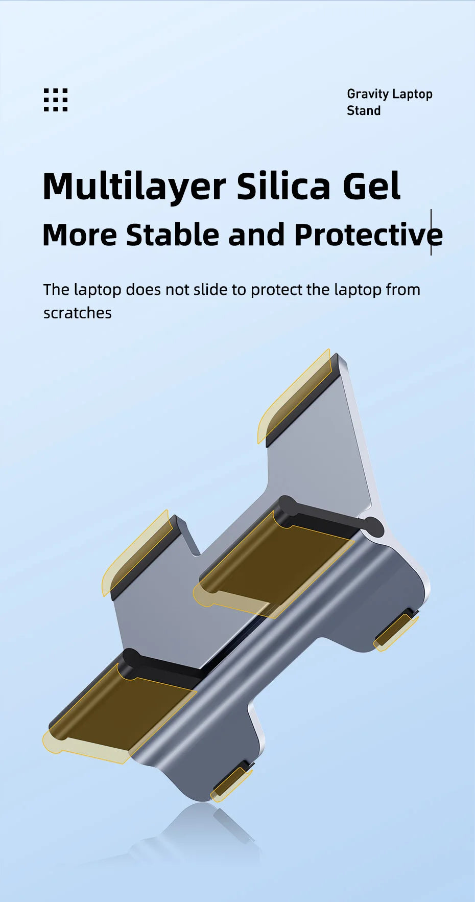 Hagibis Vertical Laptop Stand Desktop Gravity Holder Aluminum Notebook Dock Space-Saving for MacBook/Surface/HP/Dell/Chrome Book