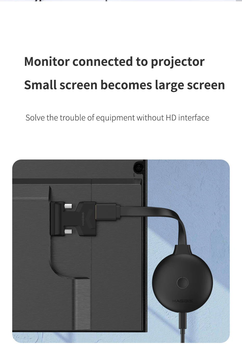 Hagibis HDMI-compatible to VGA Adapter with Audio Port Female Video Converter 3.5mm for PS4 Laptop PC TV Box Monitor Projector - Intechlegent