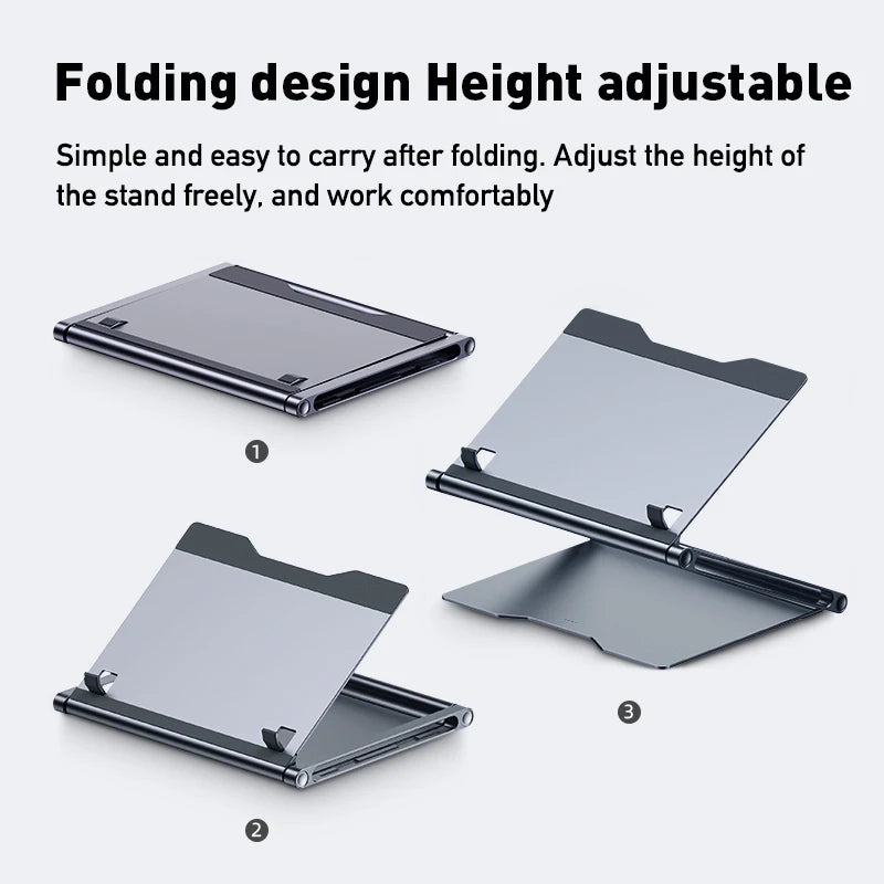 Hagibis Laptop Stand for Desk Ergonomic Aluminum Notebook Riser Adjustable Height Laptop Mount Holder with Hub Docking Station - Intechlegent