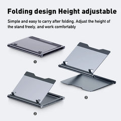 Hagibis Laptop Stand for Desk Ergonomic Aluminum Notebook Riser Adjustable Height Laptop Mount Holder with Hub Docking Station - Intechlegent