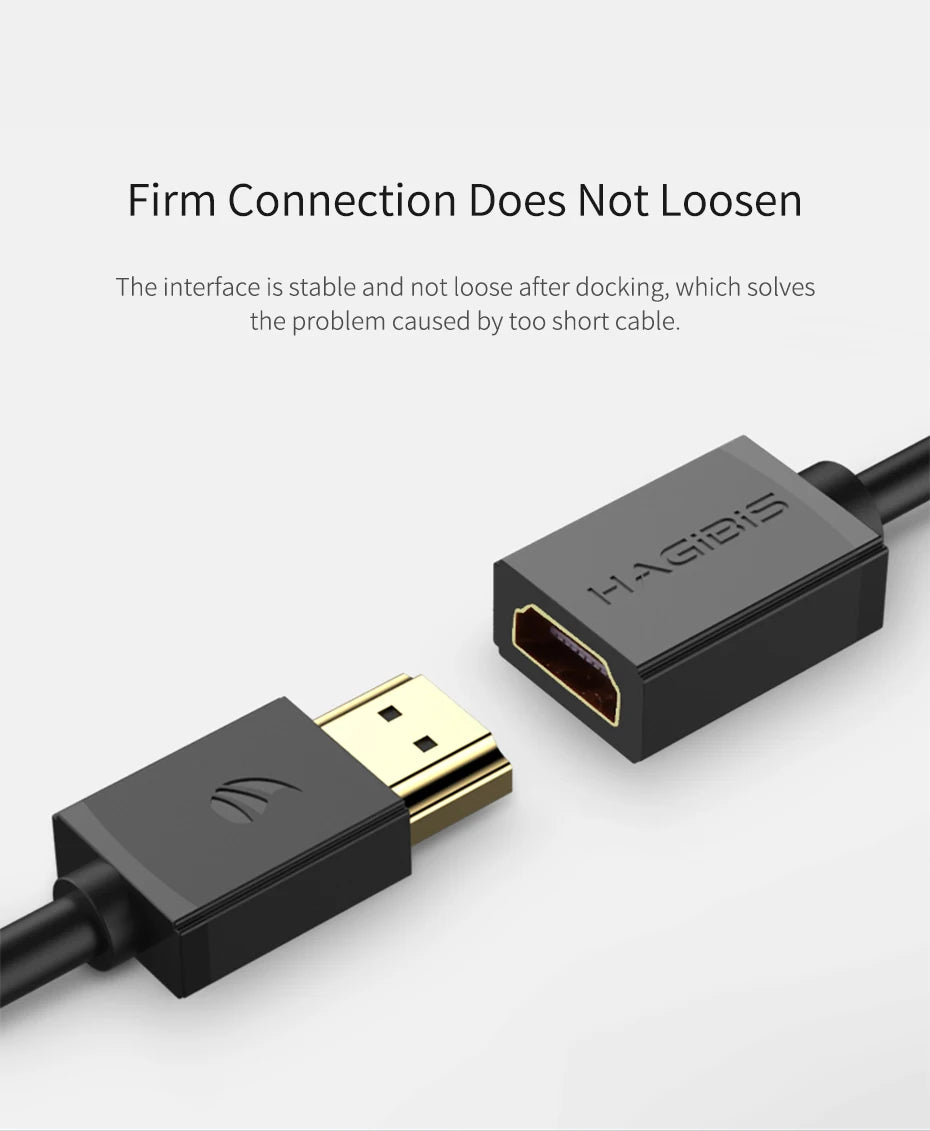 Hagibis HDMI-compatible Extension Cable 4K HDMI-compatible 2.0 male to female extender for Computer/HDTV/Laptop/Projector/PS3/4 - Intechlegent