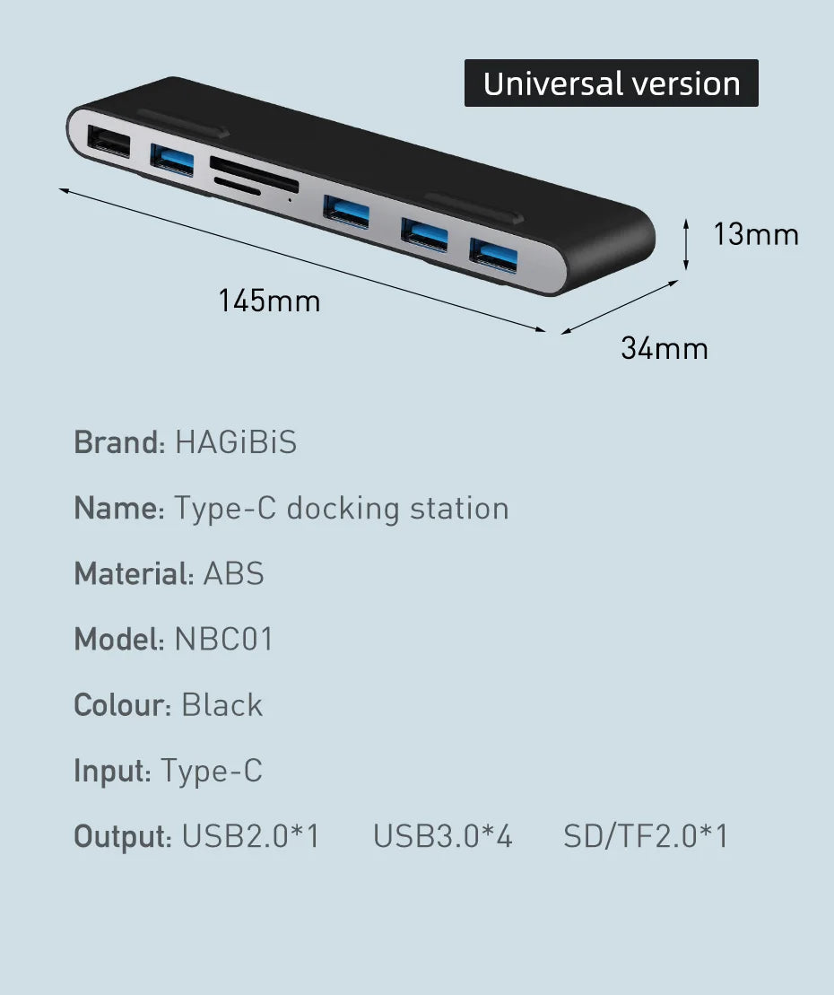 Hagibis Laptop Stand for Desk Ergonomic Aluminum Notebook Riser Adjustable Height Laptop Mount Holder with Hub Docking Station - Intechlegent