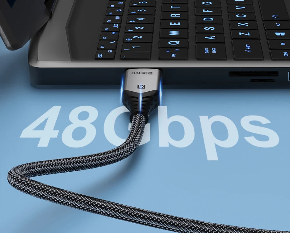 Hagibis HDMI-compatible 2.1 Cable 8K/60Hz 4K/120Hz 48Gbps High Speed Digital Cables 144Hz for HDTVs PS4 Switch XBox Projectors
