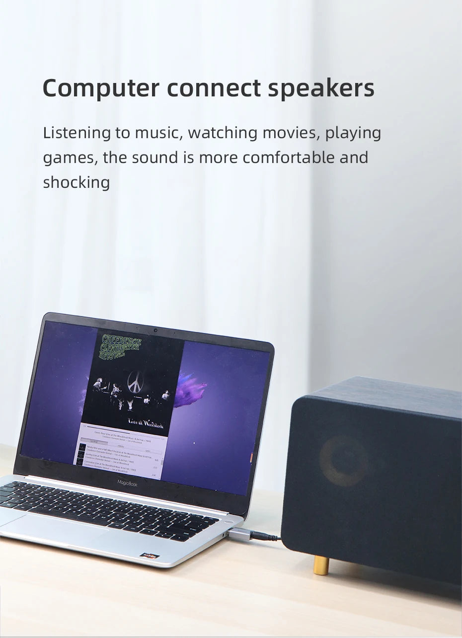 Hagibis 2 in 1 USB Sound Card Portable External 3.5mm Microphone Audio Adapter for PC Laptop PS4/5 Earphone Speaker Windows Mac - Intechlegent