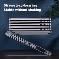 Hagibis Laptop Stand for Desk Ergonomic Aluminum Notebook Riser Adjustable Height Laptop Mount Holder with Hub Docking Station - Intechlegent