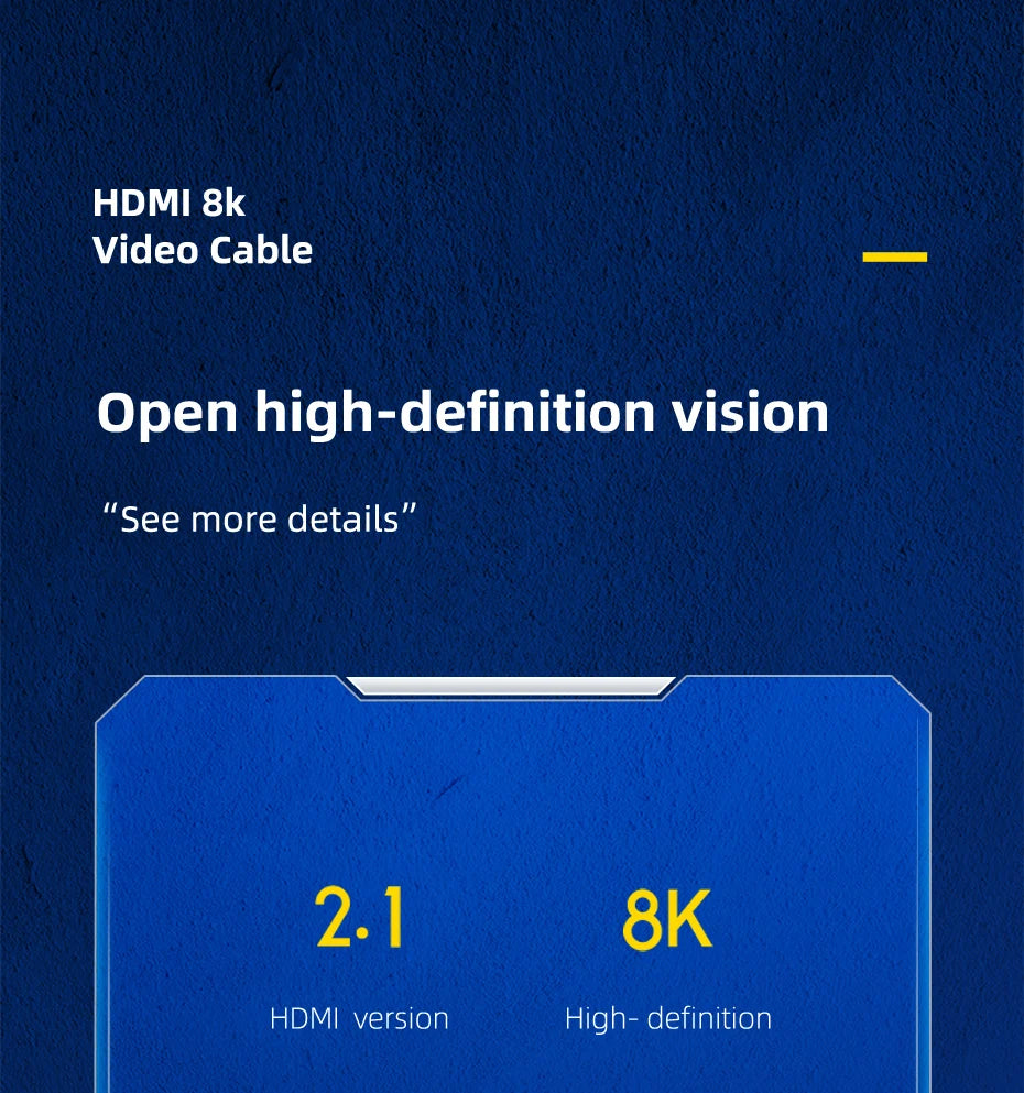 Hagibis HDMI-compatible 2.1 cable 48Gbps High Speed 8K/60Hz 4K/120Hz 144Hz Digital cord 2.0 for HDTV PS5 PS4 XBox Projector NS - Intechlegent