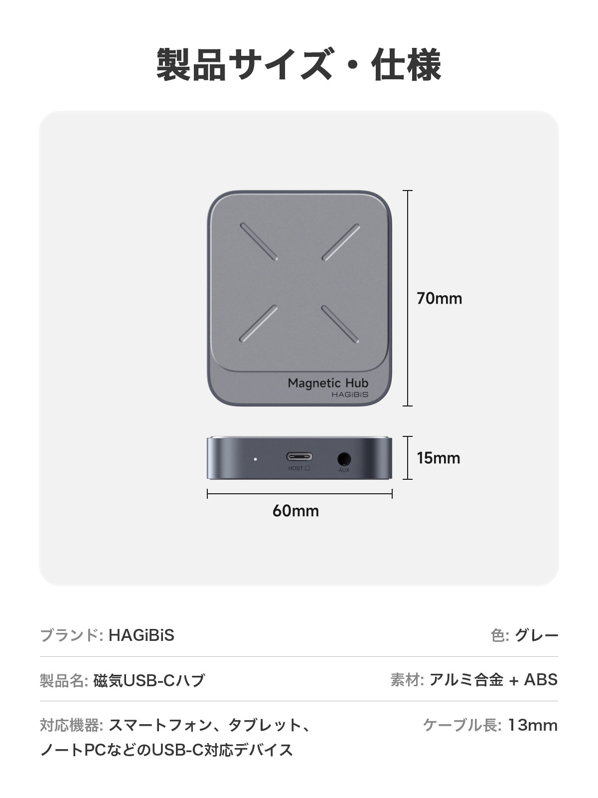 Hagibis Magnetic USB C Hub with MagSafe for iPhone 16 15 Pro Max, 7-in-1 Type-C Docking Station with 4K@60Hz HDMI, SD3.0, TF3.0 Card Support, 100W PD, 10Gbps USB-C AUX, for MacBook Pro, Air, and iPad Pro