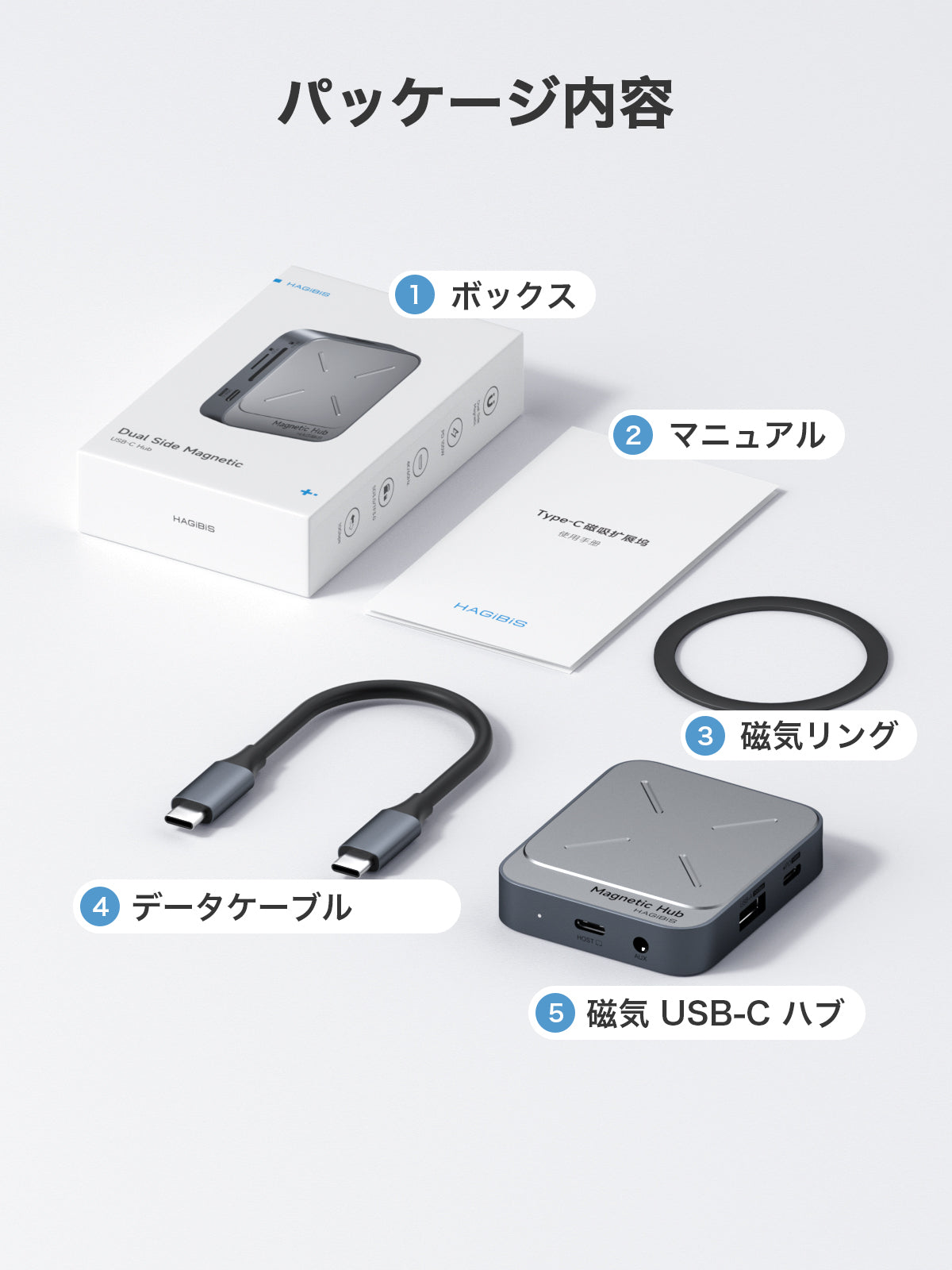 Hagibis Magnetic USB C Hub with MagSafe for iPhone 16 15 Pro Max, 7-in-1 Type-C Docking Station with 4K@60Hz HDMI, SD3.0, TF3.0 Card Support, 100W PD, 10Gbps USB-C AUX, for MacBook Pro, Air, and iPad Pro
