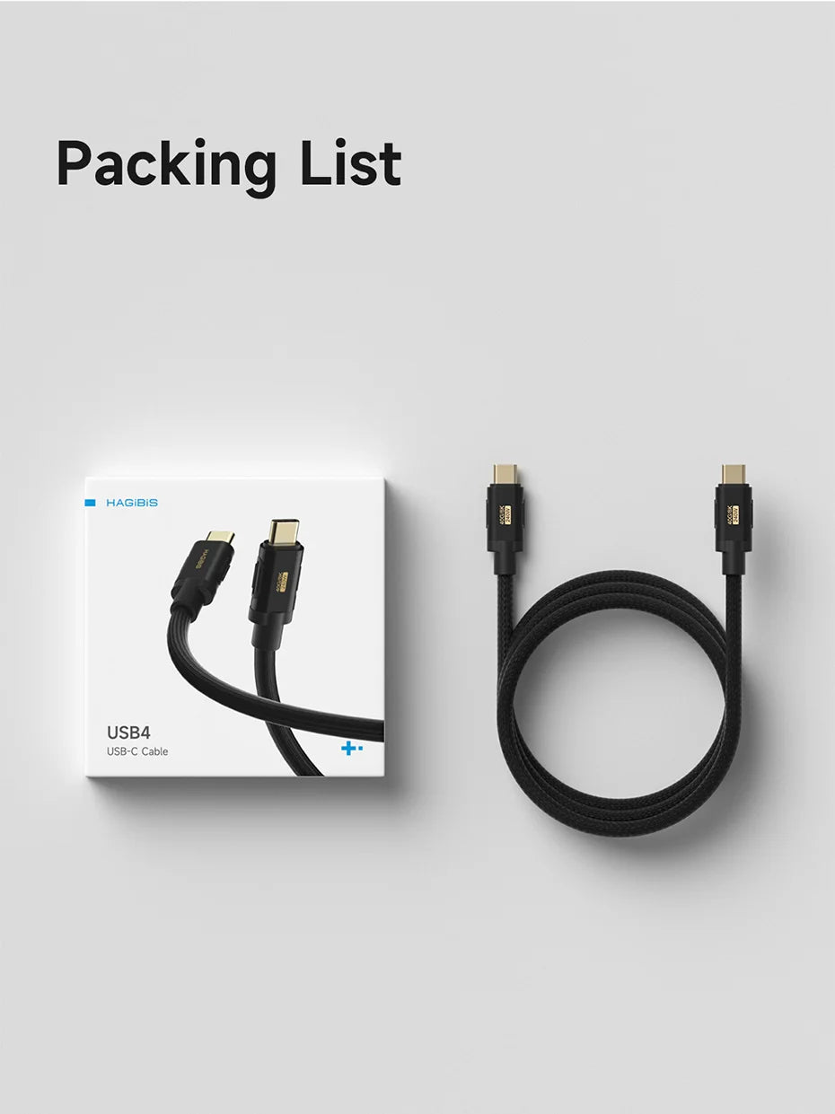 Hagibis USB C to USB C Cable 240W PD3.1 USB4 80Gbps 8K@60Hz Soft Fast Charging Cord for Macbook Pro iPad iPhone Laptop Dell XPS