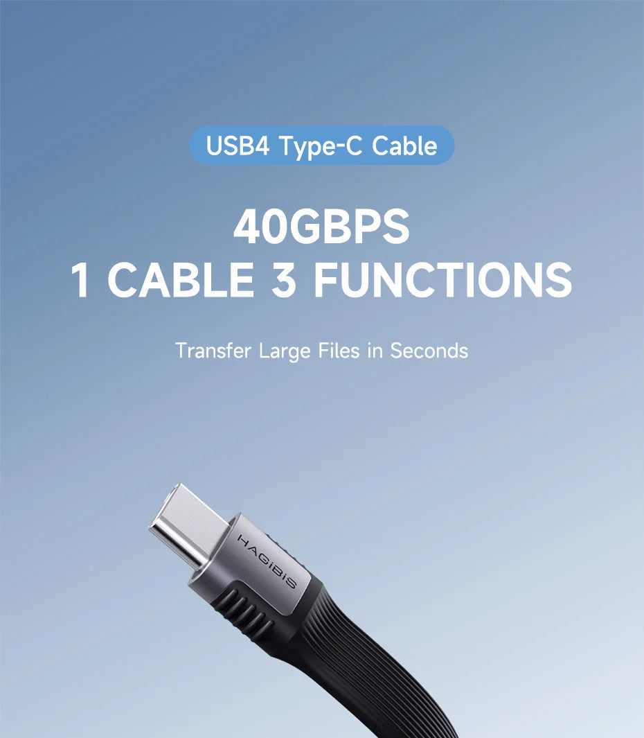 Hagibis USB4 Data Cable – 40Gbps, 240W PD, 8K Display Support - Intechlegent