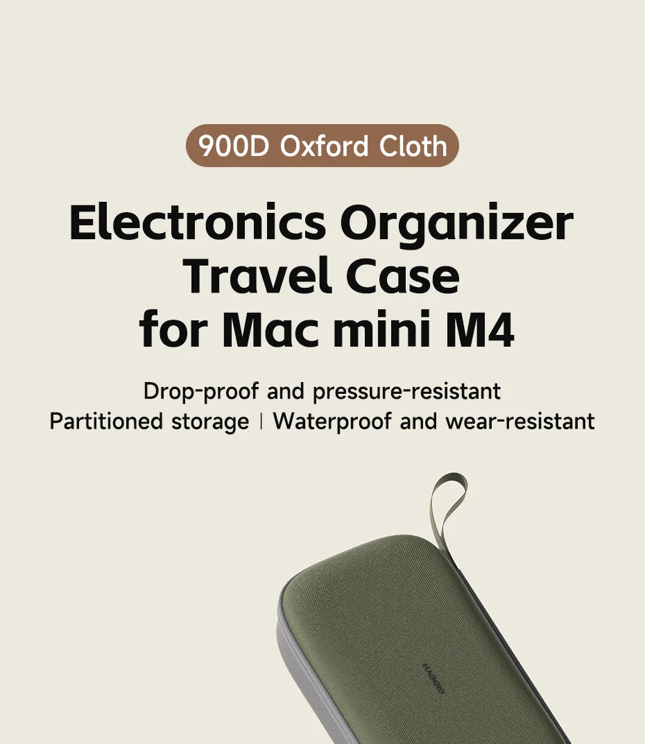 Hagibis Electronic Organizer Travel Case Bag for Mac mini M4/M4 Pro 2024 Portable Carry Case for Cable Charger Mouse Power Bank