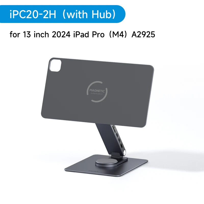 Hagibis Magnetic Stand for iPad Pro M4 2024 11inch 13inch with Hub Tablet Docking Station 360° Adjustable Mount Foldable Holder - Intechlegent